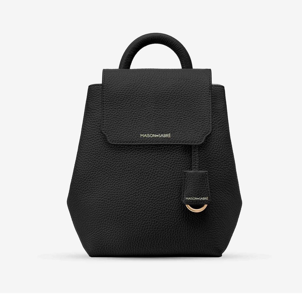 Maison de Sabre Black Leather Backpack
